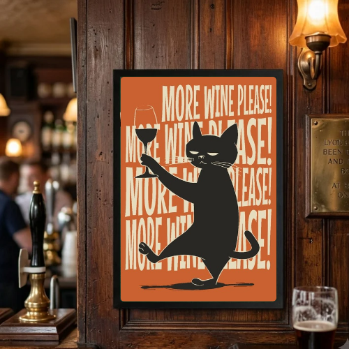 bar and restaurant decoration cat wine