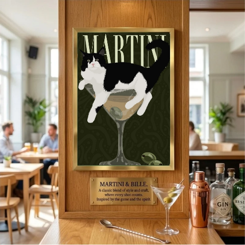 bar and restaurant decoration cat martini