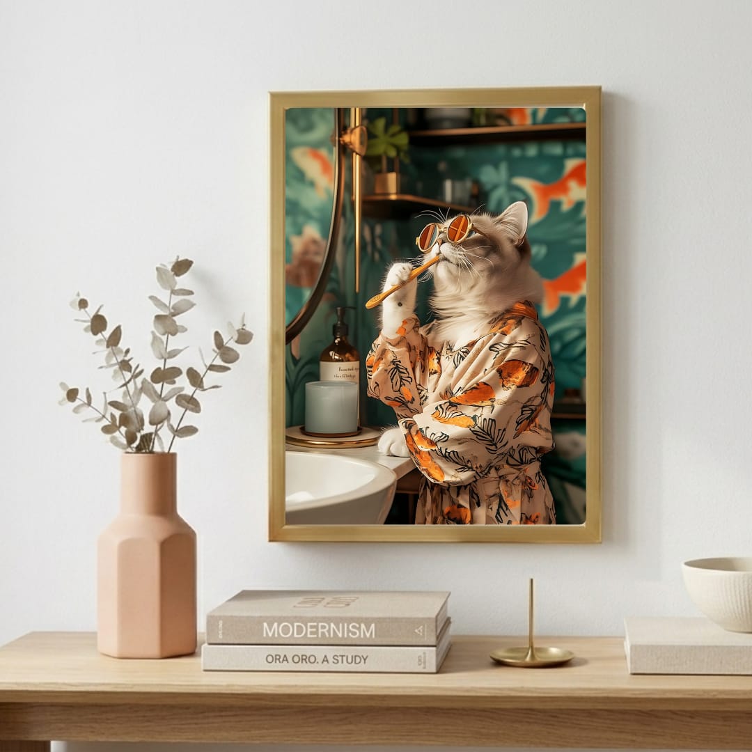 Cat house decor bathroom