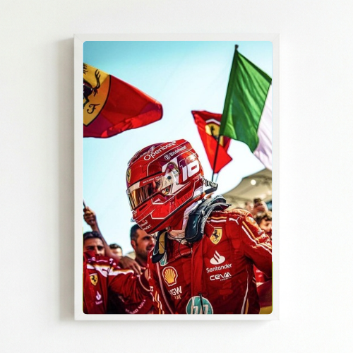 charles leclerc ferrari f1 poster with frame