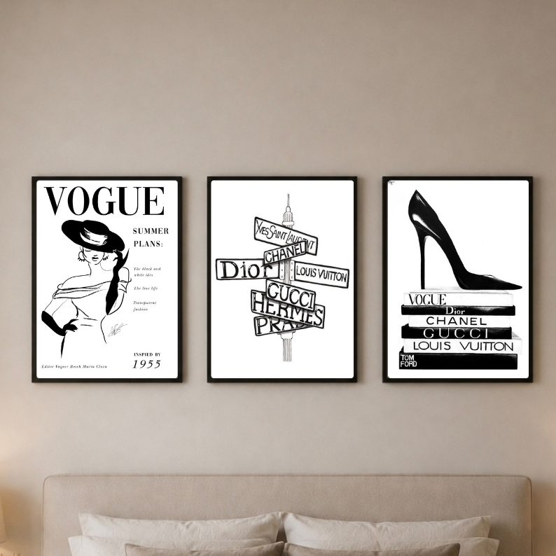Set: luxury brand, vogue