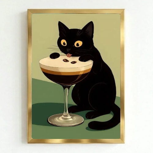 Iconic Chic Cat Martini Poster