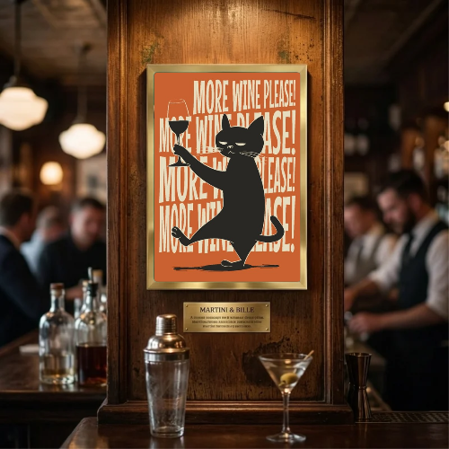 bar and restaurant decoration cat wine