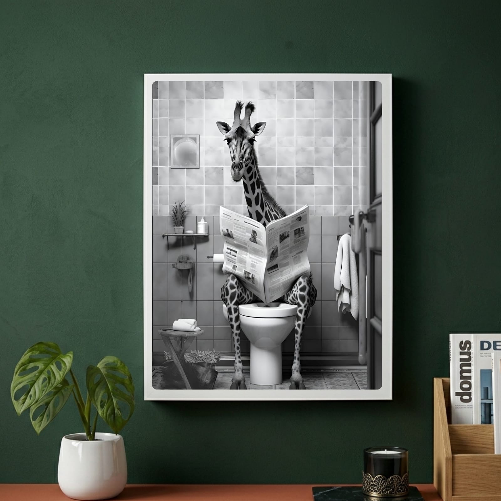 Giraffe house bathroom decor