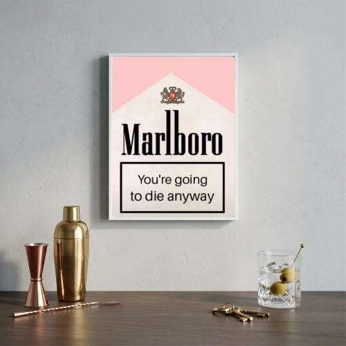 bar and restaurant decoration, Marlboro pink sigarette