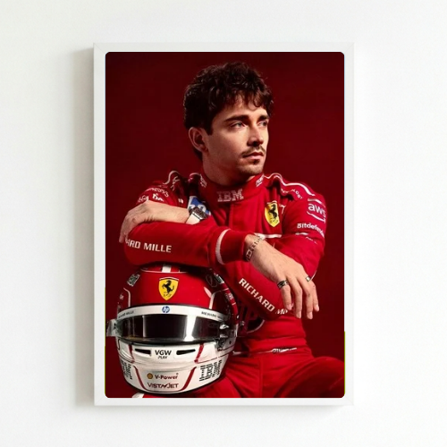 charles leclerc ferrari f1 poster with frame