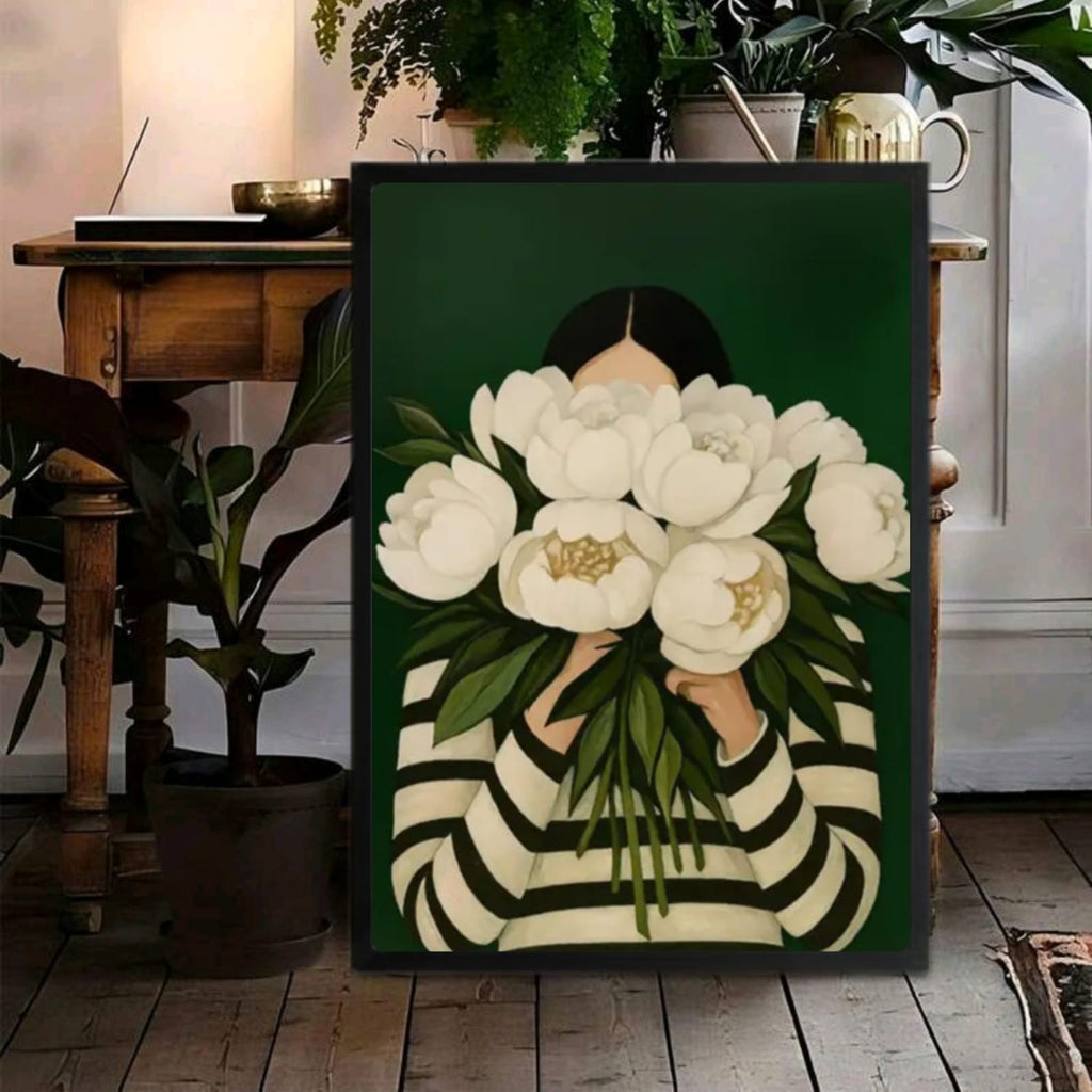 Ragazza fiore decorazione casa