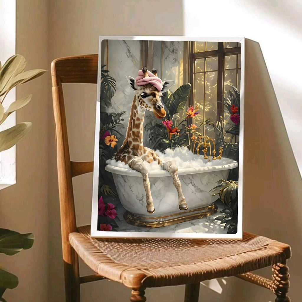 Giraffe house bathroom decor