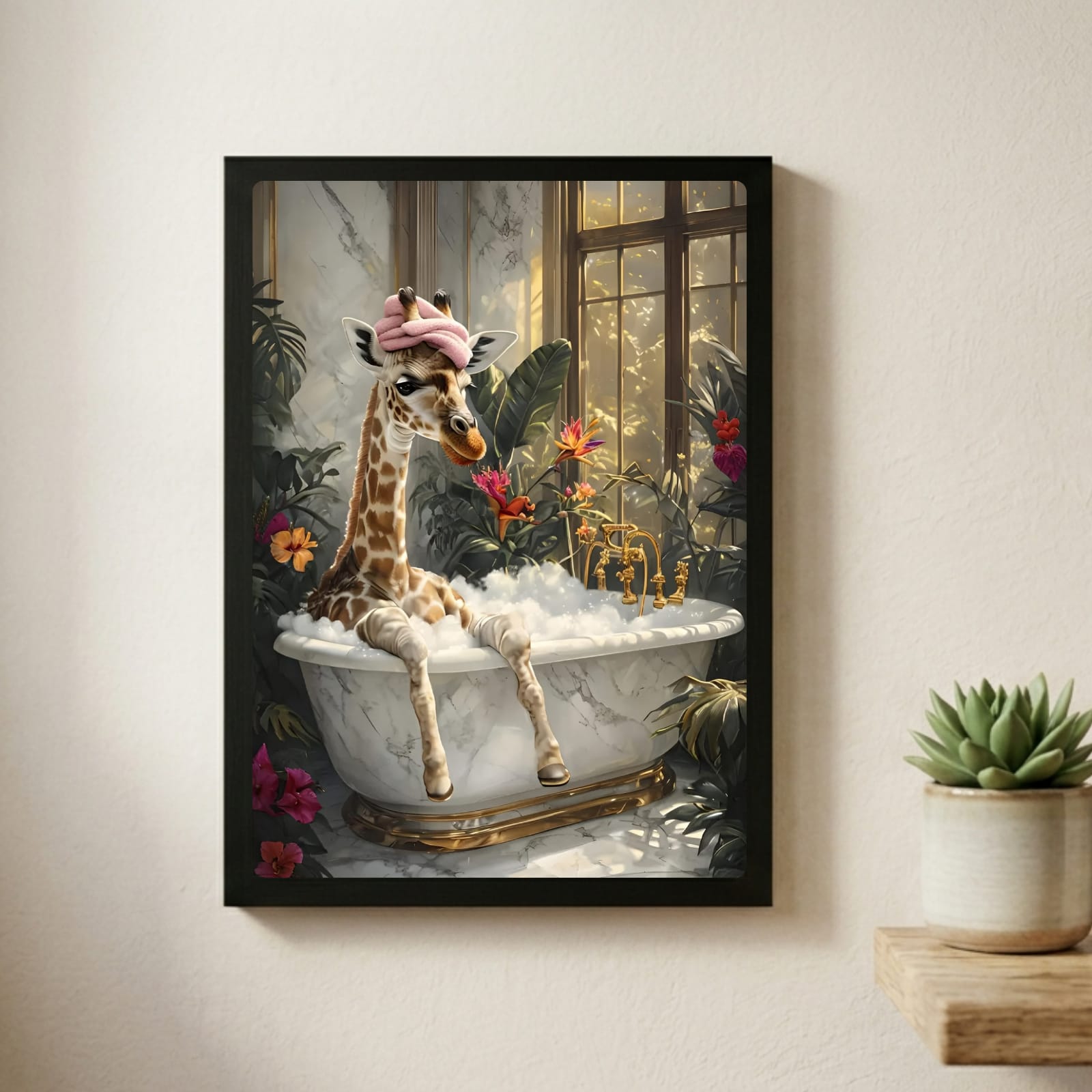 Giraffe house bathroom decor