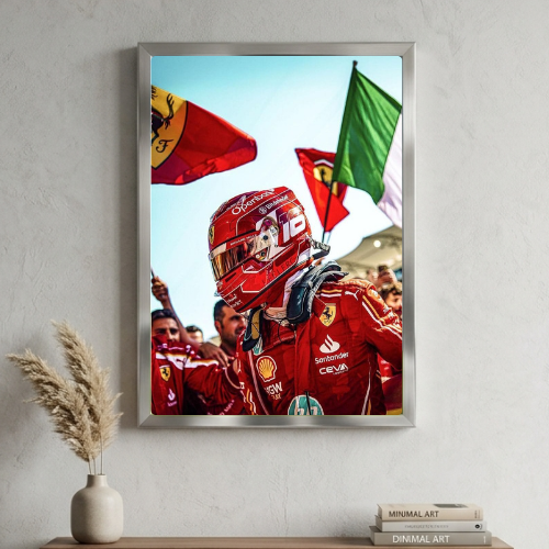 charles leclerc ferrari f1 poster with frame
