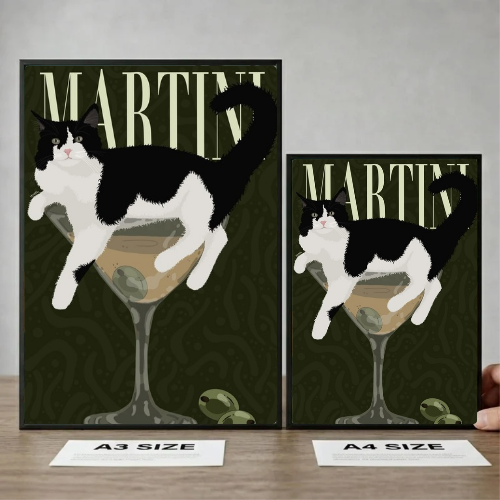 bar and restaurant decoration cat martini