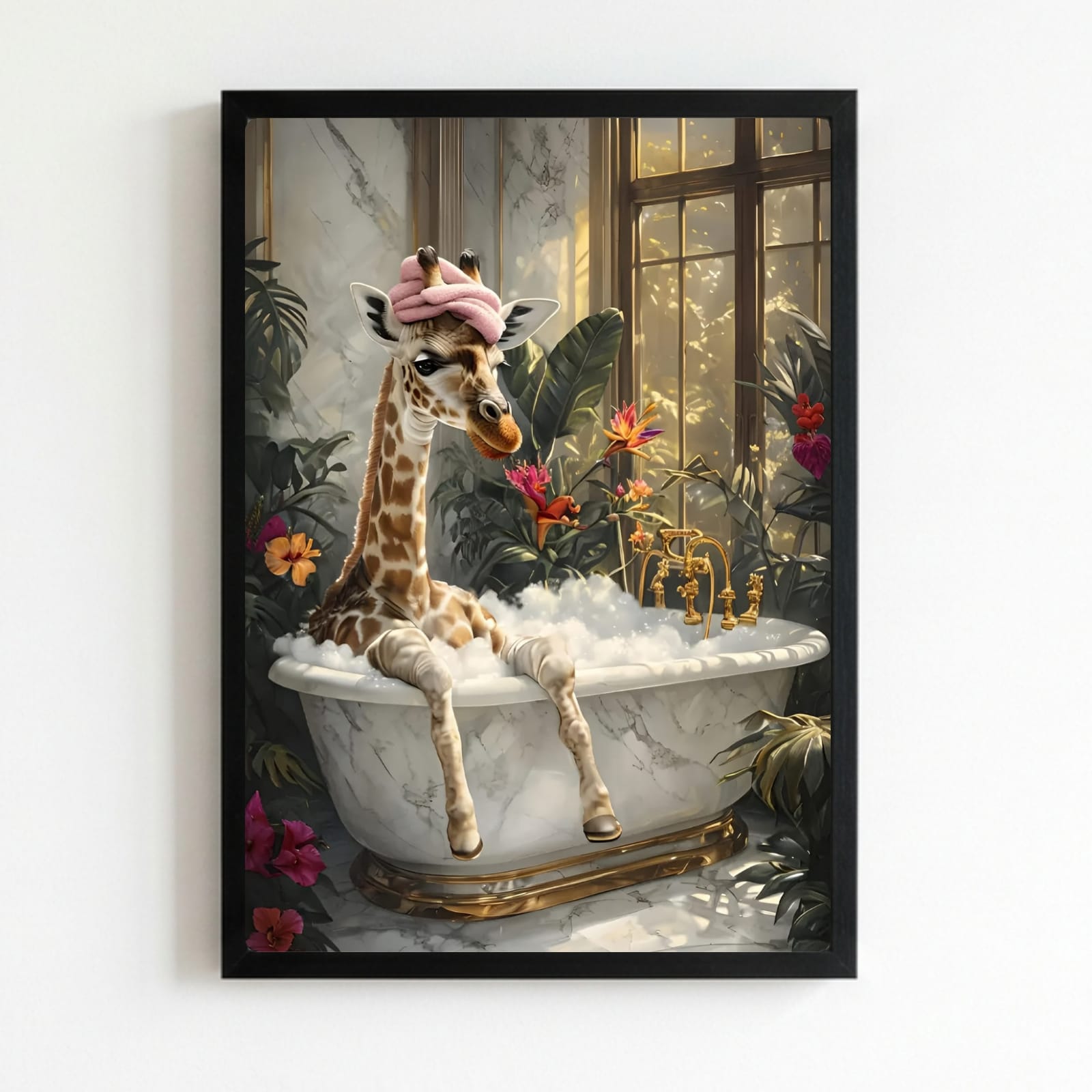 Giraffe house bathroom decor