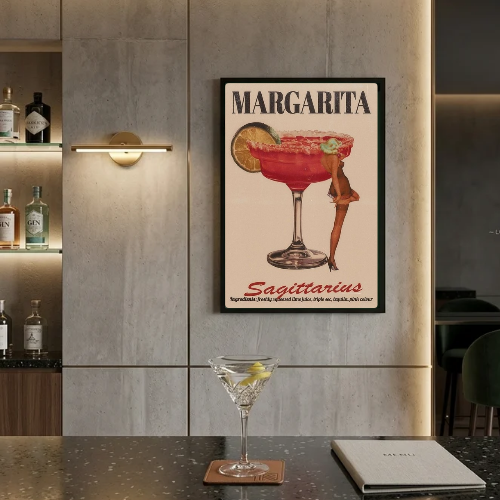 bar and restaurant decoration, margarita sagittarius