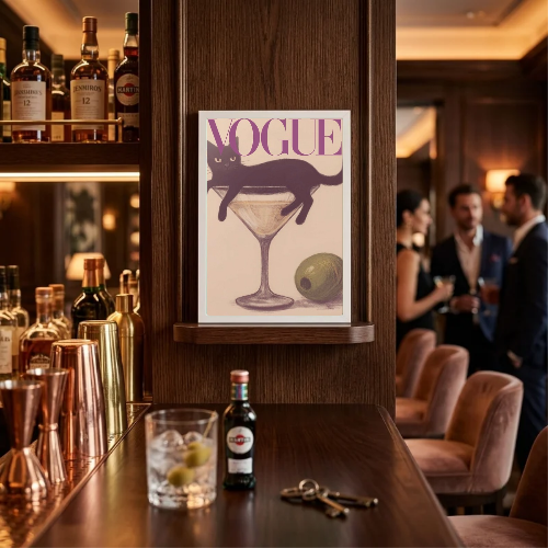 bar and restaurant decoration vogue cat martini chic
