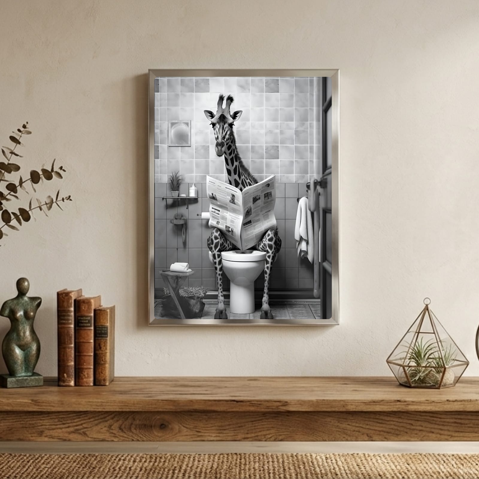 Giraffe house bathroom decor