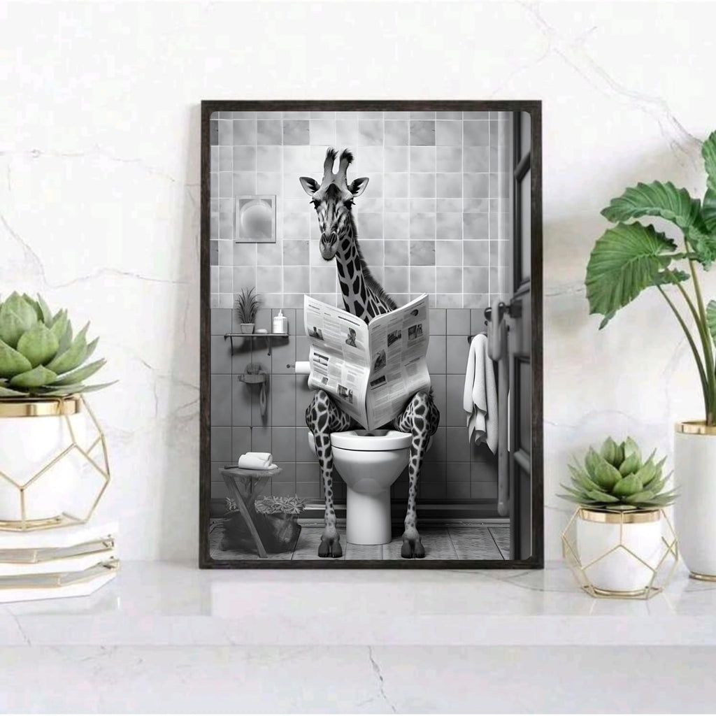 Giraffe house bathroom decor