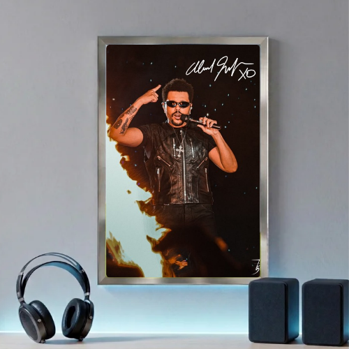 The Weeknd live autograph poster