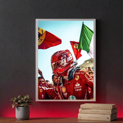 charles leclerc ferrari f1 poster with frame