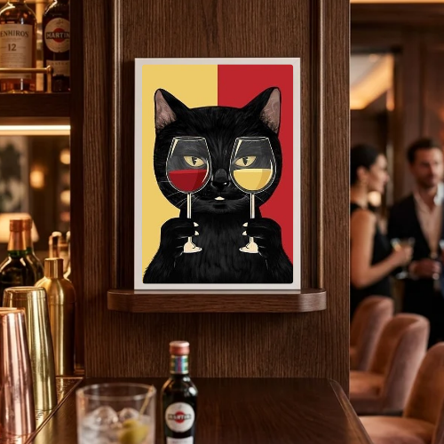 Cat Red and White Wine bar and restaurant decoration