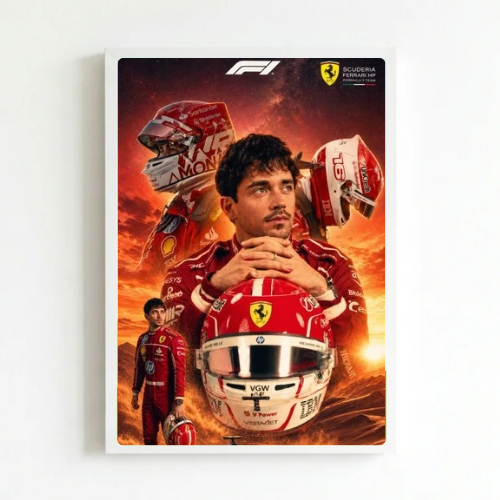 charles leclerc ferrari f1 poster with frame