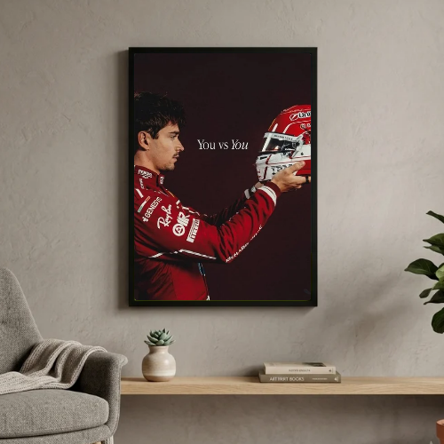 charles leclerc ferrari f1 poster with frame