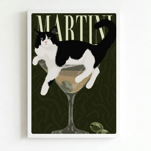 bar and restaurant decoration cat martini