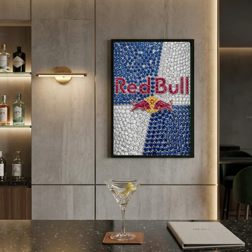 bar and restaurant decoration, red bull
