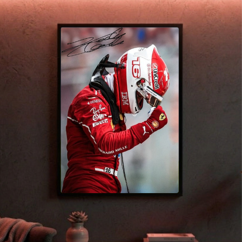charles leclerc ferrari f1 poster with frame