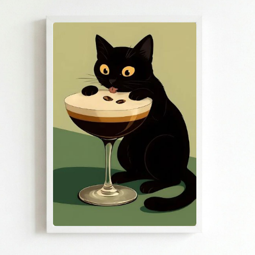 Iconic Chic Cat Martini Poster