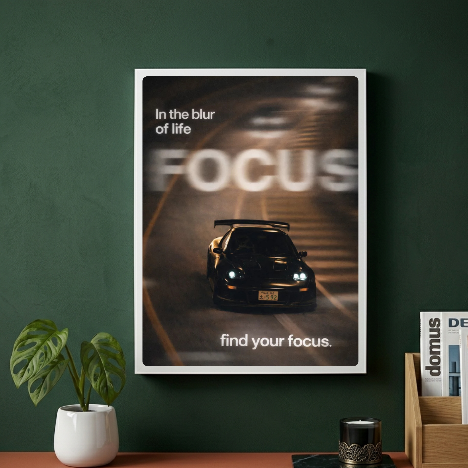 poster car race house deco