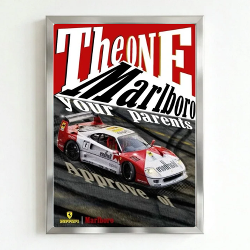 bar and restaurant decoration, Marlboro sigarette Ferrari F40 vintage car