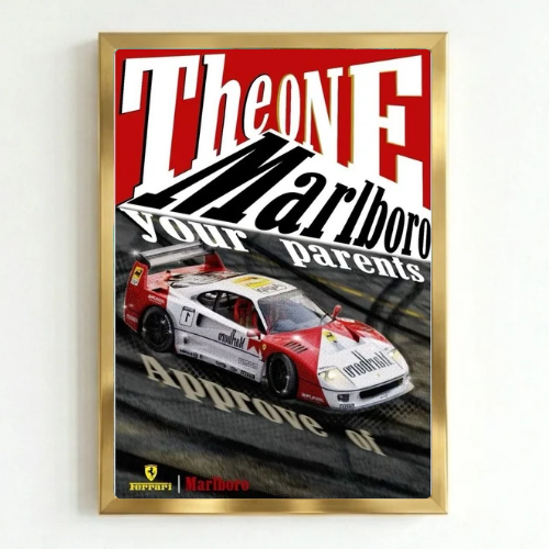 bar and restaurant decoration, Marlboro sigarette Ferrari F40 vintage car