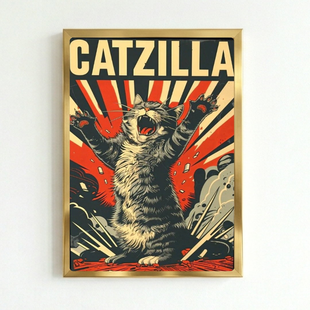 Cat poster with frame