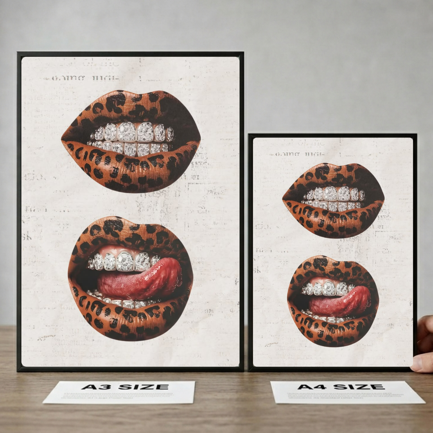 Home deco chic leopard mouth kiss