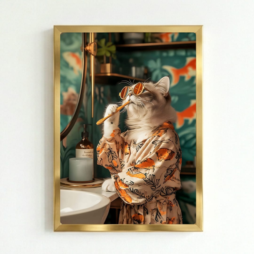Cat house deco bathroom