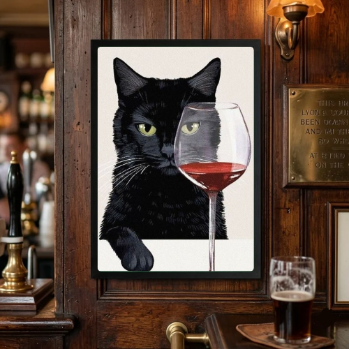 bar and restaurant decoration cat wine