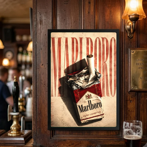 bar and restaurant decoration, Marlboro sigarette