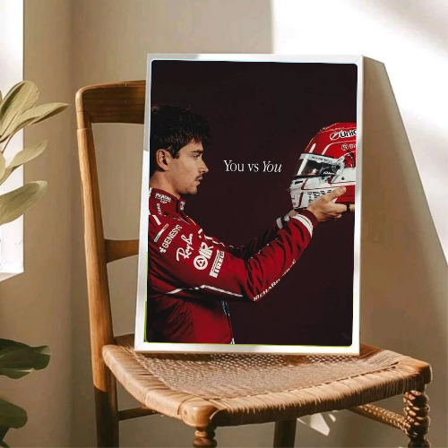 charles leclerc ferrari f1 poster with frame