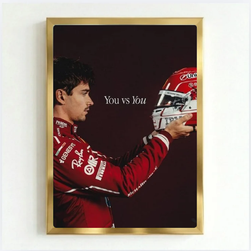 charles leclerc ferrari f1 poster with frame