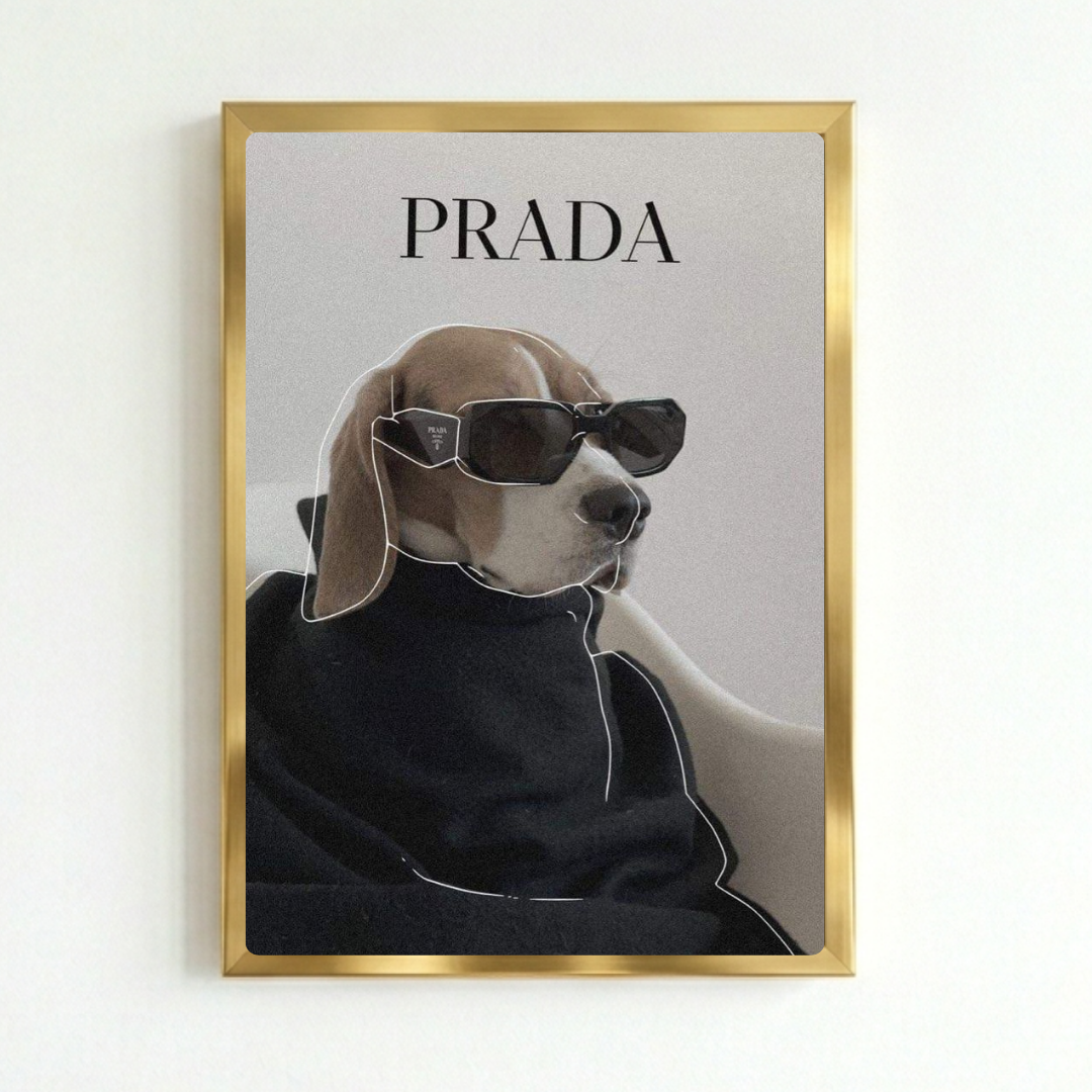 poster luxury brand dog
