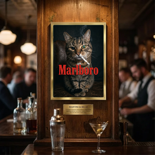 bar and restaurant decoration, Marlboro cat sigarette