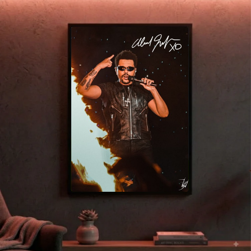 The Weeknd live autograph poster
