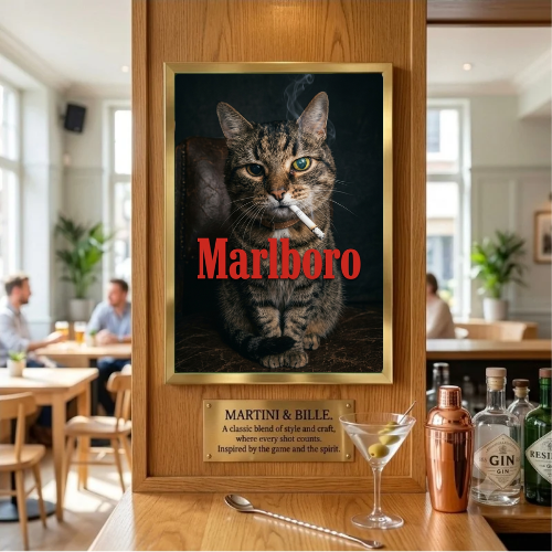 bar and restaurant decoration, Marlboro cat sigarette