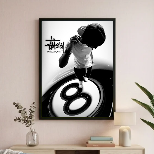 Stussy black and white