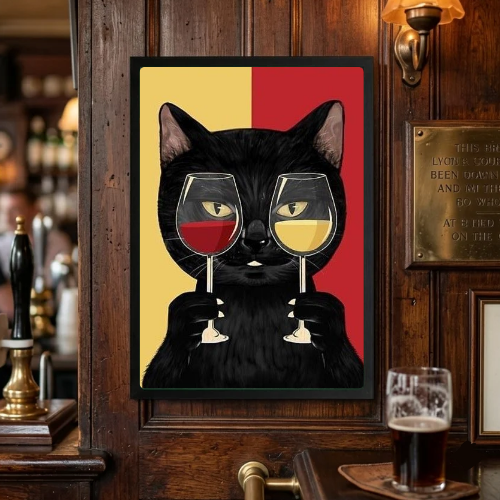 Cat Red and White Wine bar and restaurant decoration