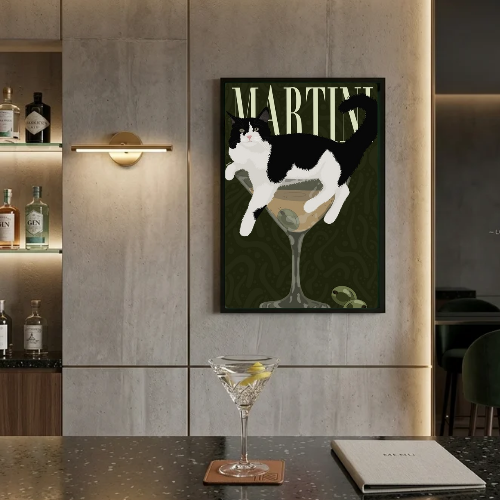 bar and restaurant decoration cat martini