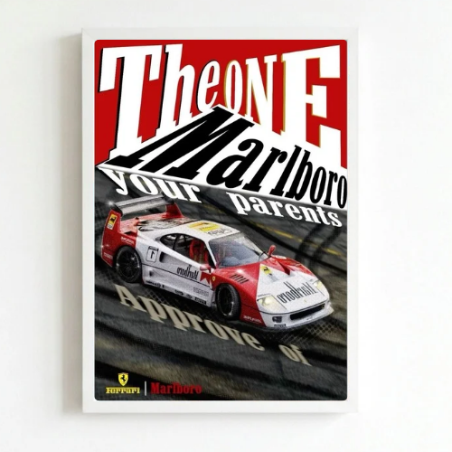 bar and restaurant decoration, Marlboro sigarette Ferrari F40 vintage car