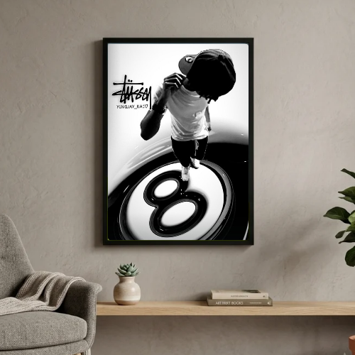 Stussy black and white
