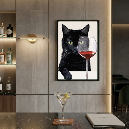 bar and restaurant decoration cat wine