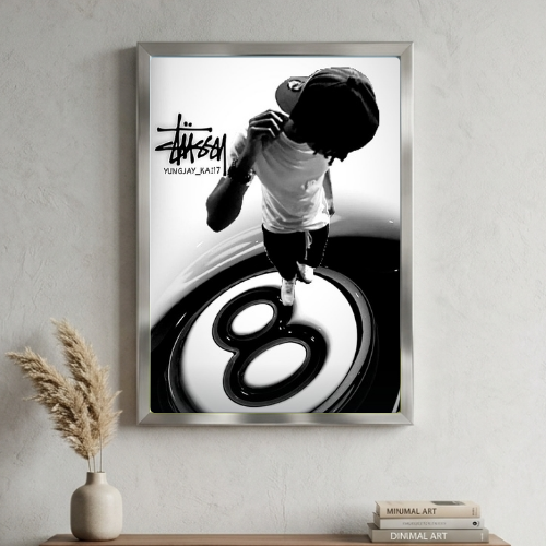 Stussy black and white